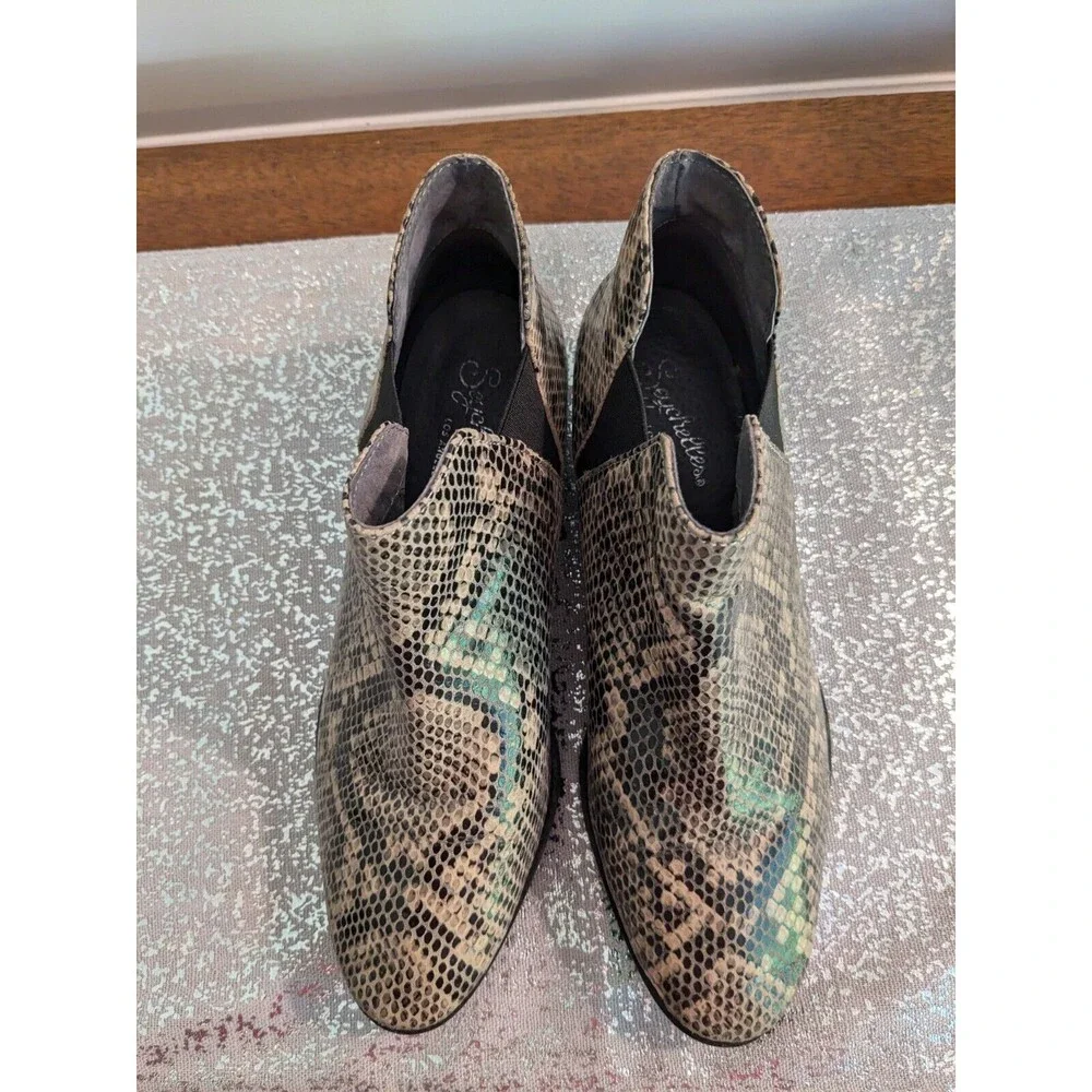 Seychelles Bootie Women 6.5 Waiting For You Chelsea Ankle Boot Leather Snakeskin